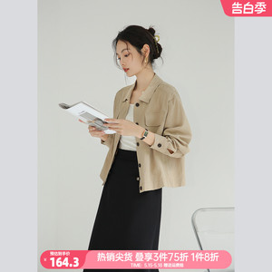 奈格薇儿小个子休闲衬衫女2023年新款通勤日系宽松慵懒风秋季外套