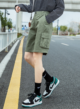 军绿色工装短裤女2026新款五分裤夏季薄款小个子运动大码中裤外穿