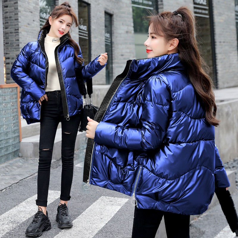 免洗面包服外套亮面羽绒棉服2020秋冬新款加厚ins短款宽松棉衣女