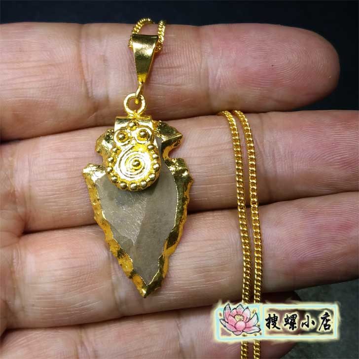 印第安燧石箭头包边吊坠