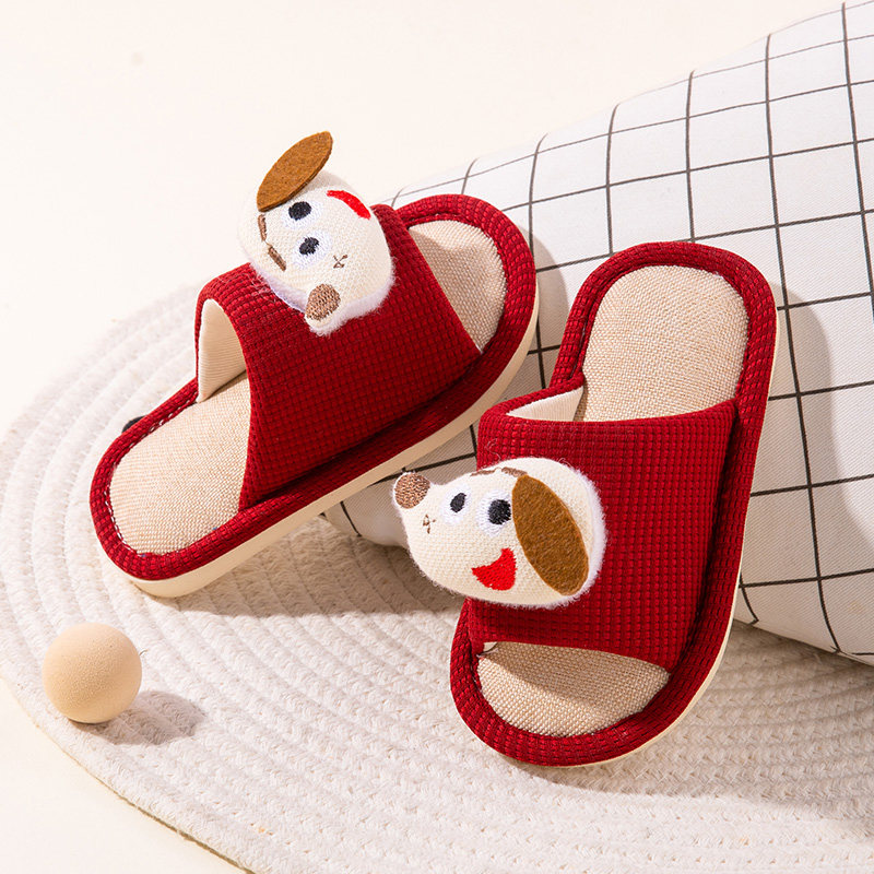 小狗宝宝亚麻拖鞋男女童春秋儿童凉拖鞋室内居家四季幼儿地板拖鞋,童鞋/婴儿鞋/亲子鞋,儿童凉拖鞋,淘宝优惠券,粉丝福利购,淘宝优惠卷