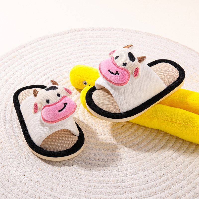 奶牛宝宝凉拖鞋男女中小童防滑室内家居麻布拖鞋舒适儿童亚麻拖鞋,童鞋/婴儿鞋/亲子鞋,儿童凉拖鞋,淘宝优惠券,粉丝福利购,淘宝优惠卷
