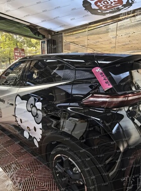 亚迪海鸥银黑KT车贴创意卡通可爱Hello kitty凯蒂猫车身装饰贴画