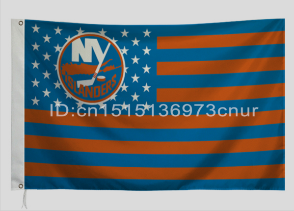 NHL纽约岛人队美国国旗版旗帜New York Islanders National Flag 运动/瑜伽/健身/球迷用品 更多冰上运动 原图主图