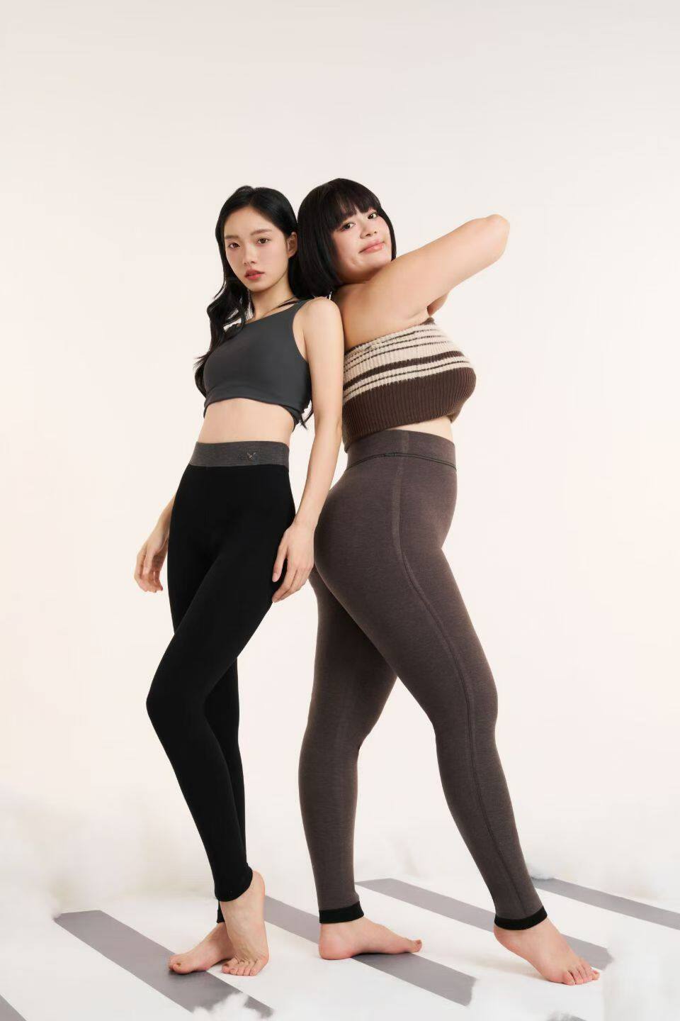 SK2025年冬季加肥打底保暖裤女士外穿高腰弹力显瘦紧身加绒米奇裤