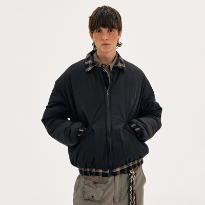 MADWITCH冬季复古双面穿格子棉服