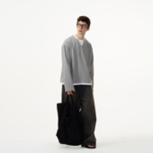 MADWITCH华夫格叠穿假两件长袖 T恤男女宽松休闲慵懒情侣款 上衣ins