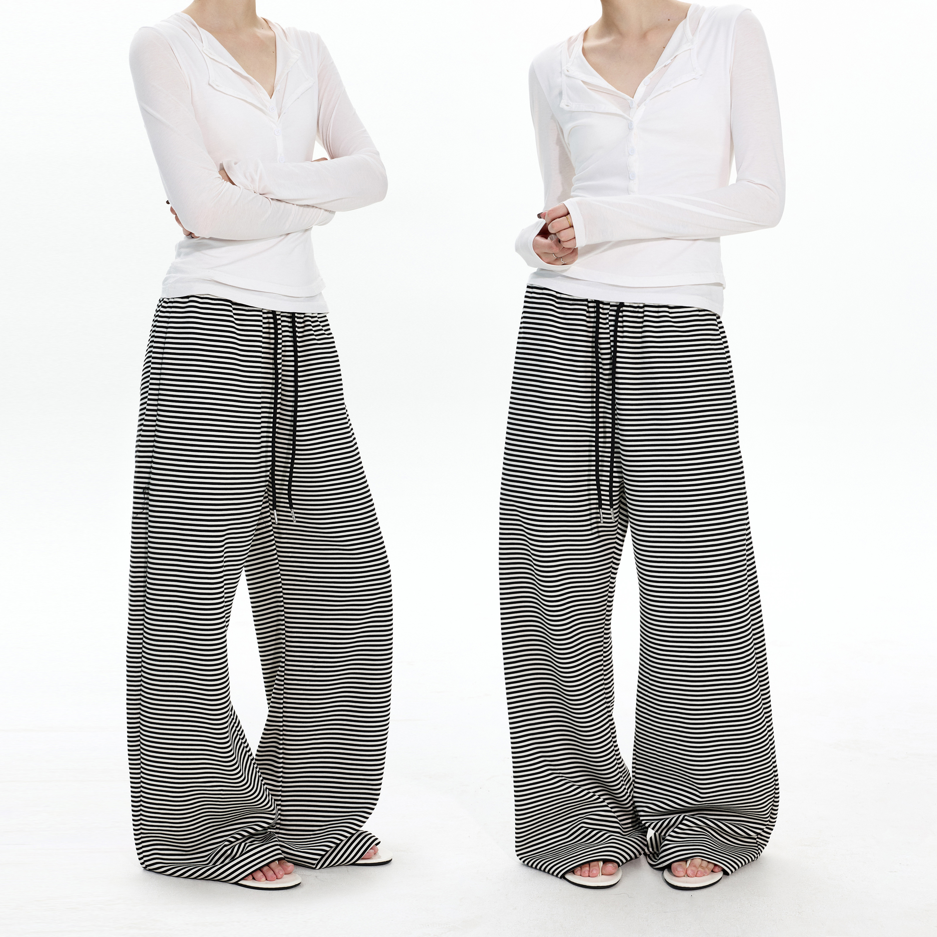 MADWITCH美式潮牌撞色条纹休闲裤