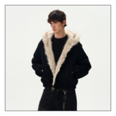 MADWITCH美式 复古解构裁片设计加绒外套男女宽松休闲座山雕夹克潮