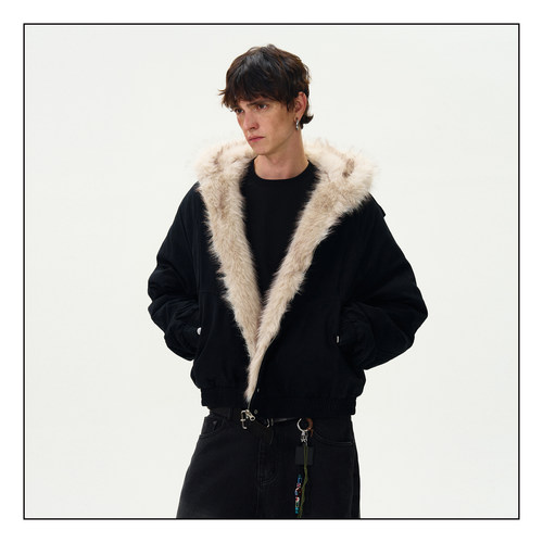 MADWITCH美式解构裁片加绒外套