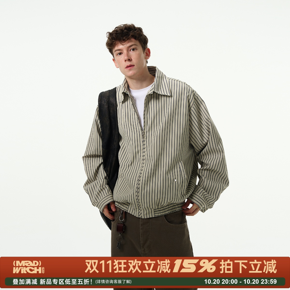 MADWITCH复古设计感拉链衬衫
