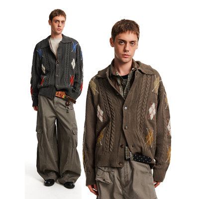 MADWITCH秋冬氛围感麻花纹针织衫