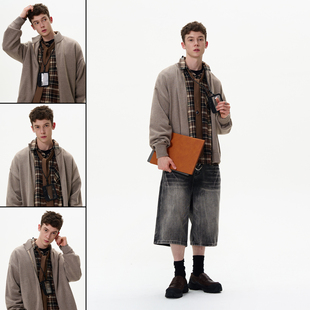 MADWITCH美式复古老钱风针织衫毛衣宽松休闲慵懒松弛感开衫外套男