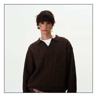 MADWITCH复古高级镂空破洞针织衫 vintage老钱风上衣 毛衣男女美式