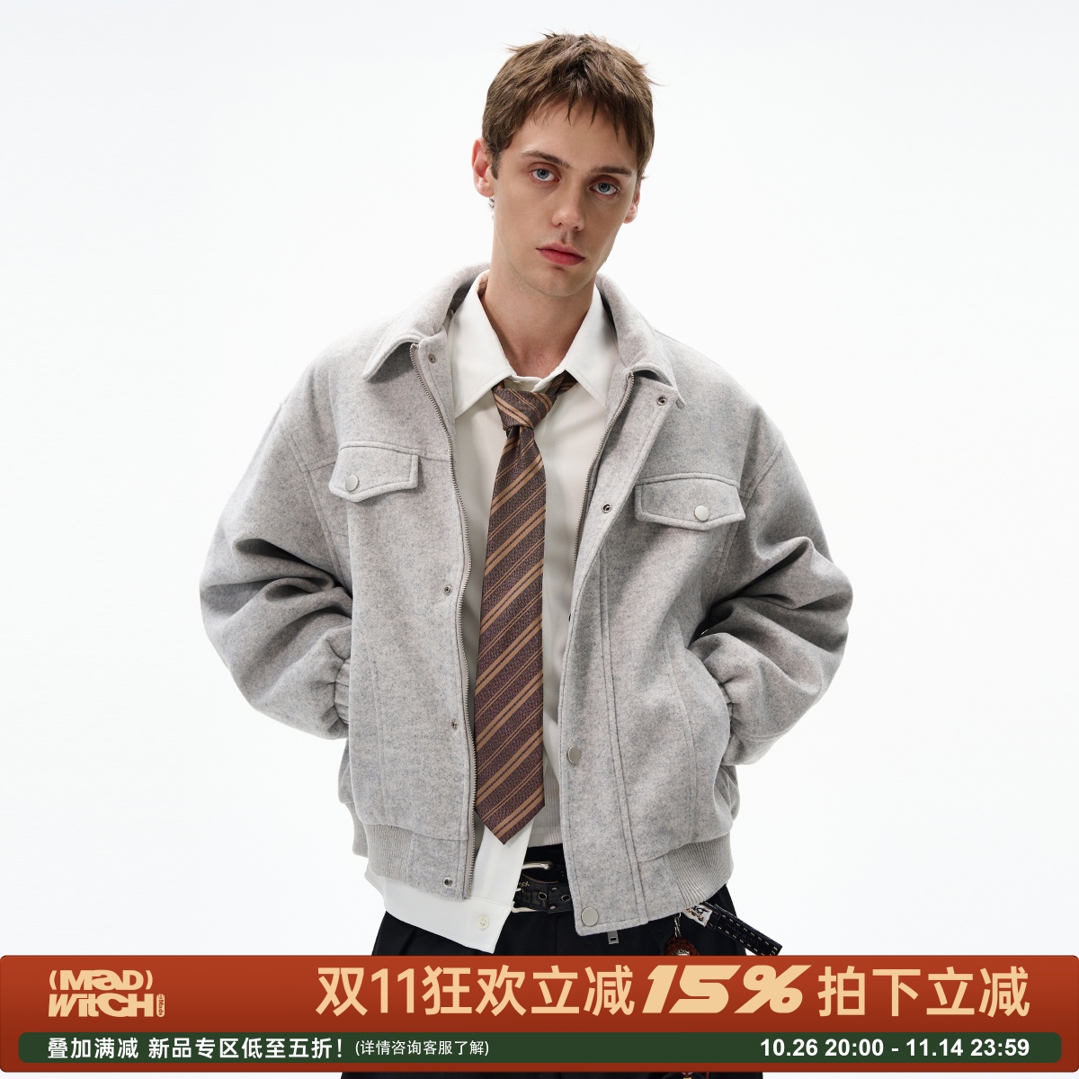 MADWITCH复古解构设计飞行员夹克