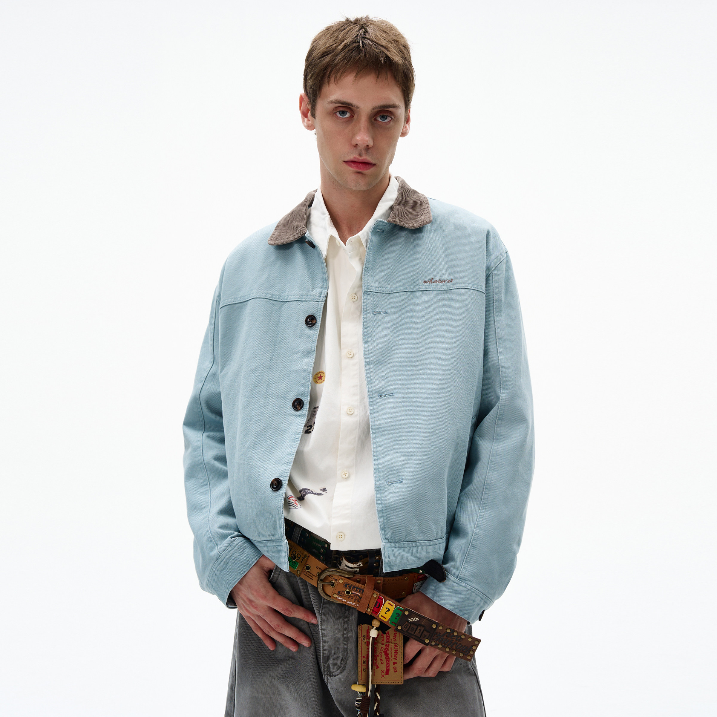 MADWITCH美式复古撞色翻领工装夹克男女宽松休闲短款水洗做旧外套,男装,夹克,淘宝优惠券,粉丝福利购,淘宝优惠卷