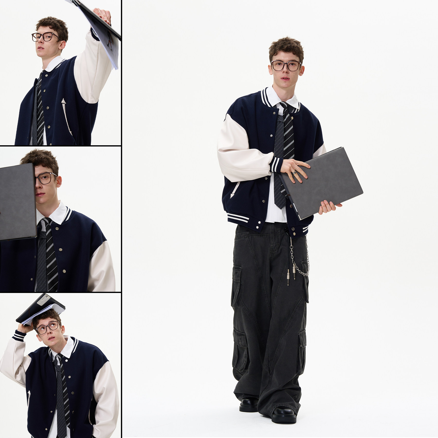 MADWITCH美式复古学院风棒球夹克