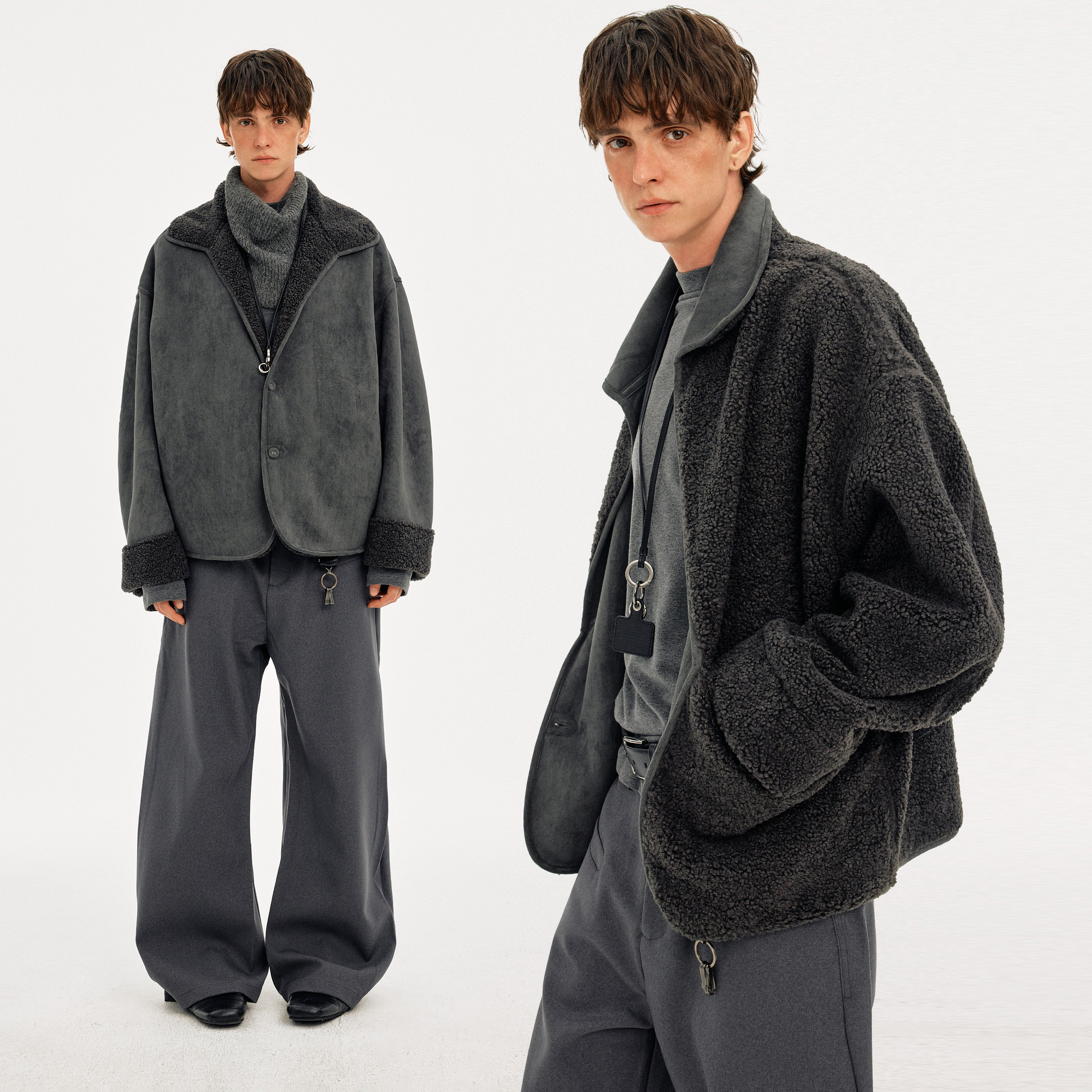 MADWITCH美式复古双面穿绒毛翻领外套男女通勤休闲高级感保暖夹克,男装,夹克,淘宝优惠券,粉丝福利购,淘宝优惠卷