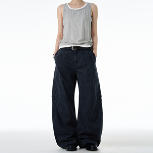 裤 男女宽松廓形工装 高街多口袋解构设计感弯刀休闲裤 MADWITCH美式