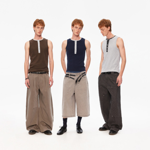 街头休闲基础打底上衣 背心男女美式 MADWITCH夏季 复古撞色拼接无袖