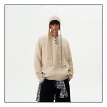 MADWITCH新款复古氛围感针织衫男女美式小众设计感亨利领慵懒毛衣