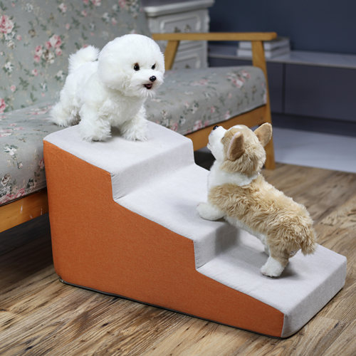 宠物楼梯狗爬梯上床沙发斜坡台阶小型老年猫犬辅助海绵梯子可拆洗