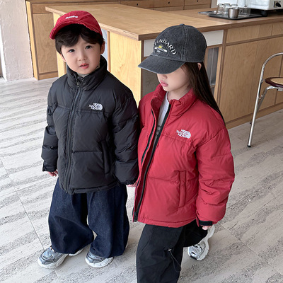 儿童羽绒服短款2025新款冬季加厚保暖韩版立领男童女童洋气外套潮