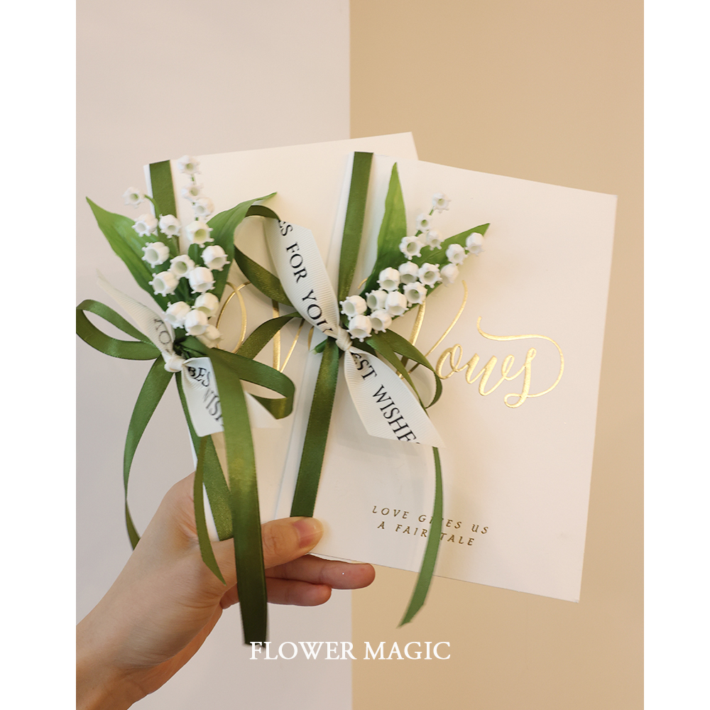 森系绿色小清新唯美新郎新娘结婚礼宣誓卡致辞卡手写誓言卡