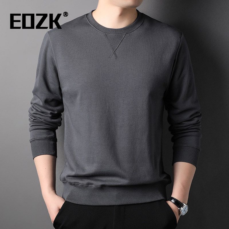 Eozk美式休闲圆领卫衣男2025秋季新款时尚宽松男士长袖打底衫上衣