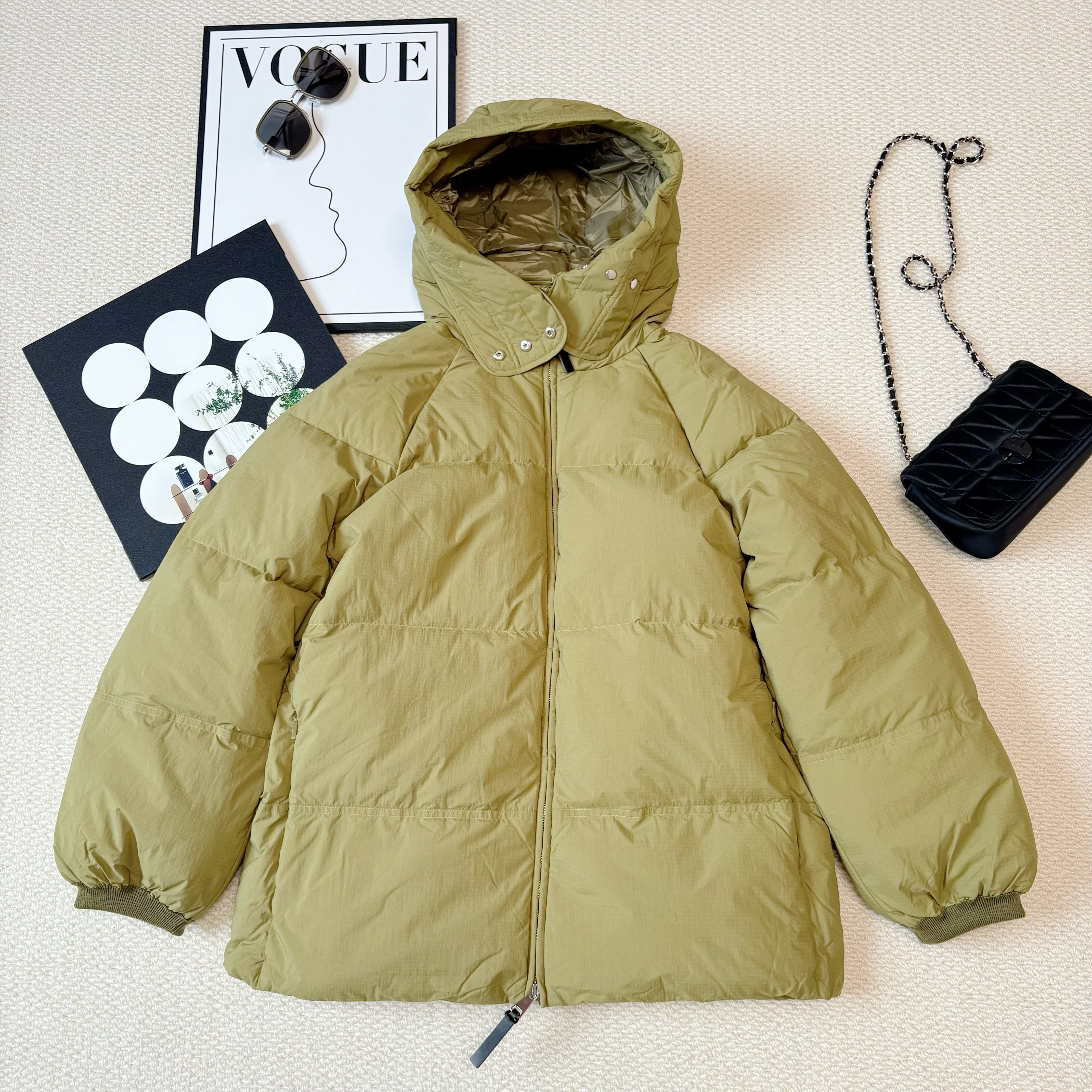 意大利单！女士 90 鹅绒羽绒服连帽外套短款面包服保暖外套