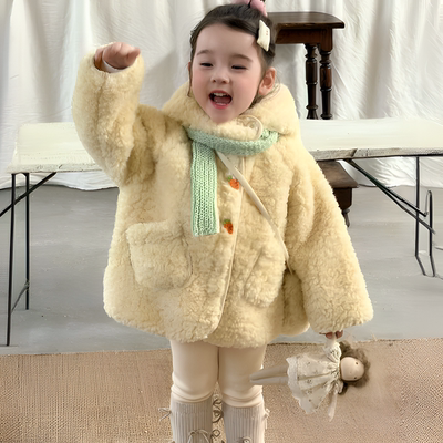 女童加绒外套秋冬款2025新款