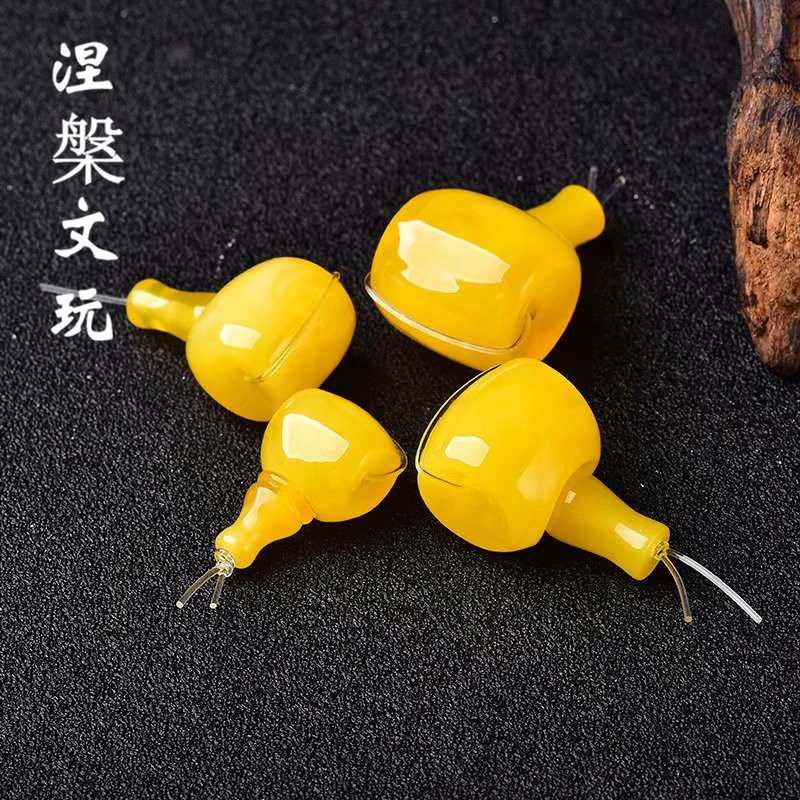 原矿天然琥珀蜜蜡三通藏式佛头顶珠配件金刚星月菩提佛珠手串配饰