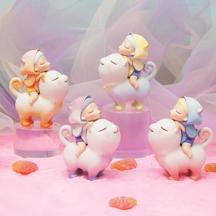 白夜童话猫将军果冻装 饰品小摆件送女生礼物 创意摆件可爱汽车载装