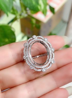 伯利尔女S925戒指空托