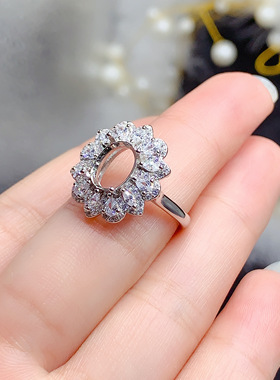 伯利尔女S925戒指空托