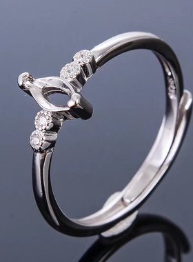 伯利尔女S925戒指空托