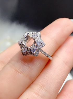 伯利尔女S925戒指空托