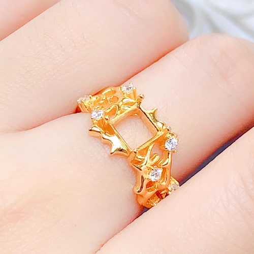 S925银戒指空托镶嵌方5/6mm活圈