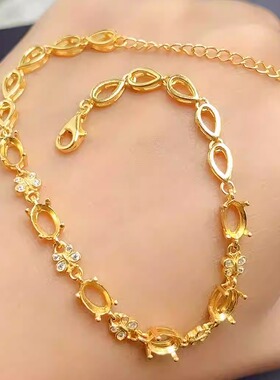 6粒镶嵌椭圆5mm空托个性时尚