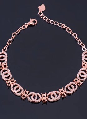 伯利尔女S925手链空托