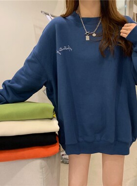 厂家实拍克大卫衣加绒中长款宽松韩版秋冬休闲上衣服外套