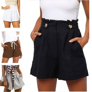 短裤 亚马逊夏季 系带高腰新款 独立站欧美跨境外贸女装 新款