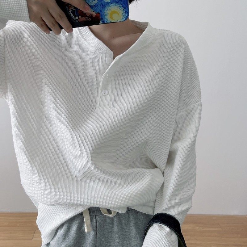 跨境华夫格长袖恤女春秋季薄款闺蜜装宽松学生内搭打底上衣,个性定制/设计服务/DIY,连衣裙加工定制,淘宝优惠券,粉丝福利购,淘宝优惠卷