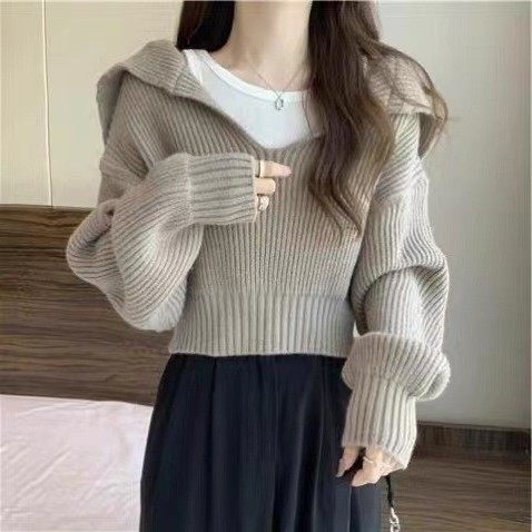 毛衣女春秋新款小个子宽松慵懒短款外穿套头长袖针织衫,个性定制/设计服务/DIY,连衣裙加工定制,淘宝优惠券,粉丝福利购,淘宝优惠卷