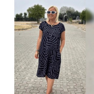 度假风波西米亚豹纹花色连衣裙复古长袍子女 圆领大码 夏季 新款