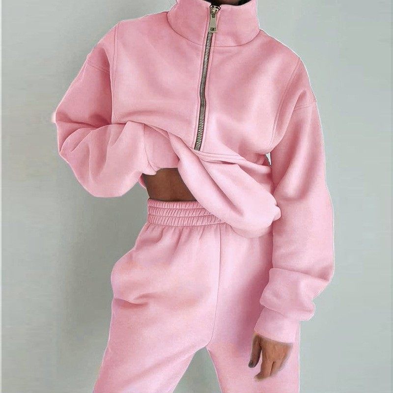 跨境亚马逊欧美女装外贸新款拉链抓绒卫衣运动时尚卫衣套装,个性定制/设计服务/DIY,连衣裙加工定制,淘宝优惠券,粉丝福利购,淘宝优惠卷