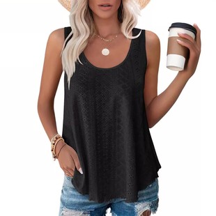 纯色吊带休闲背心 休闲圆领无袖 亚马逊独立站欧美跨境夏季 新款