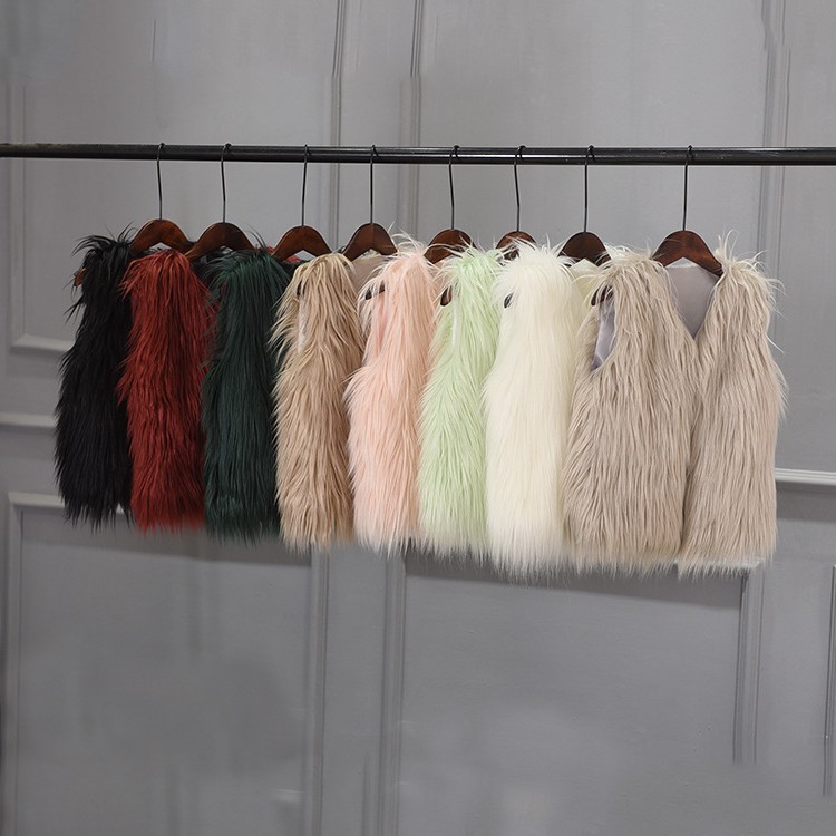 新款儿童秋冬新款仿皮草马甲大衣仿狐狸毛儿童皮草外套女童装