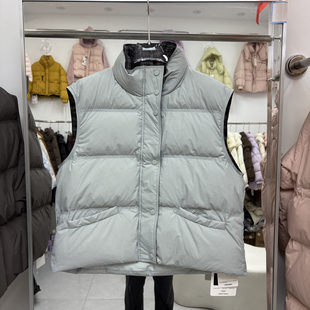 秋冬韩版宽松立领羽绒马甲女短款保暖背心坎肩外套格子里料拼接