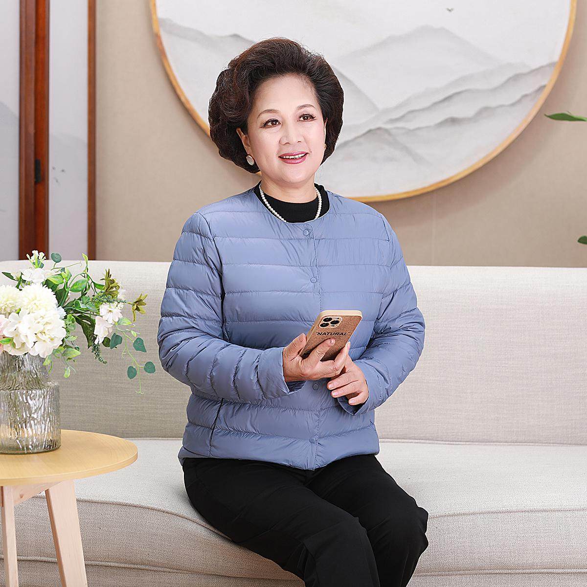 中老年妈妈装新款轻薄款羽绒服